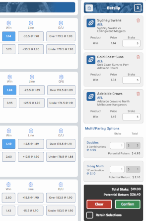 Havabet odds and betslip screenshot