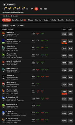 MarantelliBet racing screenshot