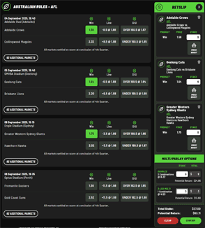 PandaBet odds and betslip screenshot
